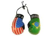 USA & BRASIL Country Flags Mini BOXING GLOVES .. New