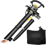 ASSYA 3-in-1 Leaf Blower, Vacuum Cleaner and Shredder, 3800W Garden Blower with Shoulder Strap and Wheels, 40L Leaf Collection Bag, 30M Power Extension Cord
