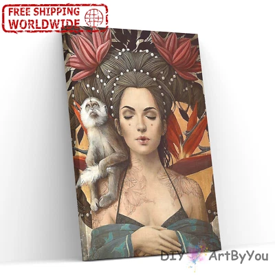 Paint By Numbers Kit Woman Abstract Adult Home Canvas Beginner Decor Draw Art