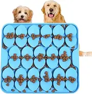 VOOWO Snuffle Mat for Dogs, Silicone Snuffle Mat Lick Mat for Dogs, Slow Feeder Dog Bowl, Dog Lick Mat, Dog Feeding Mat Slow Feeder Sniff Mat for Small Medium and Large Dogs (Blue, Small)