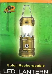 KTS Solar Rechargeable LED Lantern & Flashlight 110V Camping Survival Gear Coppe