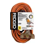 Ridgid General Purpose Cord In/Outdoor Extension+Tritap Lighted End Orange/Grey
