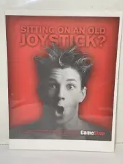 Gamestop Vintage Gaming Print Ad Wall Art Sitting On An Old Joystick Funny