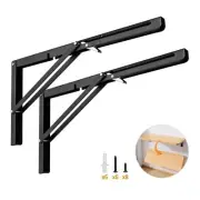 2 Pack 16 Inch Wall Mounted Folding Shelf Brackets Metal Floating Shelf Brackets