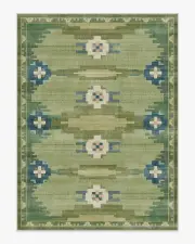 275' x 365' | Machine Washable Runner Rug | Kid & Pet Friendly | Indoor Rug | Annika Green Rug | Ruggable