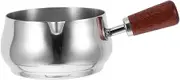 Veemoon Sauce Cup with Wooden Handle Dipping Sauce Dish for Condiments Versatile Sauce Pan for Steak Salad and Cooking Ergonomic Design for