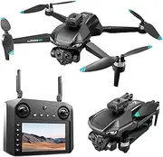 4K Drone with Adjustable Triple Camera, Brushless Motor, GPS Return, 360° Obstacle Avoidance, 5-Level Wind Resistance, Optical Flow Positioning, 4.5-Inch LCD Remote