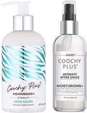 Coochy Plus Intimate Shaving Complete Kit - COCO ALLURE & Organic After Shave Protection Soothing Moisturizer Mist Antioxidant Formula Prevents Razor Burns, Itchiness & Ingrown Hairs