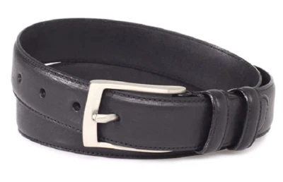 Florsheim Mens Italian Full Grain Leather Single Stitched Belt 32mm Black 1450