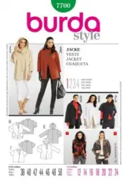 BURDA 7700 JACKET MISSES PLUS Sewing Pattern Sizes 12 - 24 Skill: VERY EASY