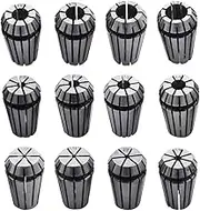 findmall ER-16 Collet Set 12PCS ER-16 Spring Collet Set 1/32-3/8 Fit for CNC Milling Lathe Tool