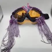 Hand Made Burning Man Goggles Purple Crystal Shaman