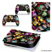 Color Skulls PS5 Disk Decal Skin Sticker Playstation 5 Console Controller