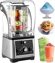 Countertop Smoothie Blender, 1.8l Heavy Duty Kitchen Mixer, with Sound Enclosure 2200w Stainless Steel Sharp Bladeswith Sealed Soundproof Design for Nut Fruit Vegetable