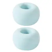 2 Pcs Toothbrush Holders Smooth Japanese Style Ceramics Round Solid Color Toothbrush Bases Bathroom Countertops Toothbrush Storage Stand blue