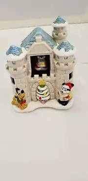 vintage disney porcelain castle music box mickey minnie pluto 7inchs x 5inchs