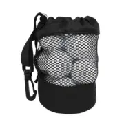 Golf Balls Storage Bag Pouch Mesh Net Drawstring Holder Nylon Black New