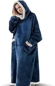 [YOULIKE] Extra Long Hoodie Blanket for Men Women - Oversized Sweatshirt Fluffy Wearable Snuggle Hooded - Super Soft Giant Fleece Sherpa Blanket Hoodie Sweatshirt