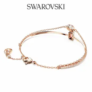 SWAROVSKI 施華洛世奇 Stilla 手鐲 混合式切割 粉紅色 鍍玫瑰金色調