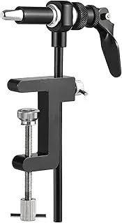360° Rotating Metal Fly Tying Vise with Adjustable 41mm C-Clamp - 17.5x11x1.5cm, 268g