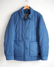 Ted Baker Patchwork Quilted Skelton Workwear Jacket Medium Blue New