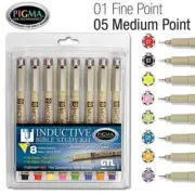 Inductive Bible Study Kit Pigma Ink 8 Micron Underlining & Note Taking Pens NIB