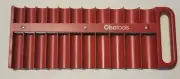 Olsa Tools Portable Magnetic Socket Organizer Tray Deep & Shallow Sockets RED