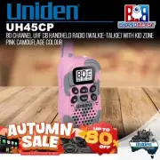 Uniden UH45CP 80 Channel UHF CB Handheld Radio Walkie Talkie Kid Pink Camouflage