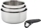 "Ingenio Expertise 4-Piece Stainless Steel Cookware Set, Stackable, Induction, D