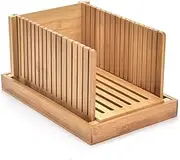 Bamboo Wood Bread Slicer for Homemade Bread Toast Cutting Board, Adjustable Thickness Breadmaker for Loaf Cakes B