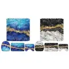 4Pcs Marble Shower Curtain Set with 12 Hooks Bathroom Set with Shower guaxs