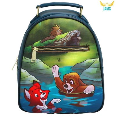 Loungefly Disney Fox and the Hound Splash Mini Backpack New