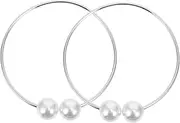 Cabilock 2pcs Adjustable Pearl Curtain Tiebacks Chic Design Window Curtain Buckles for Decor Present Choice for Friends and Family