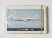 Vintage TWA Collector's Series Playing Cards - Convair 880 - 1961 -- NEW SEALED