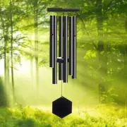 Wind Chimes Outdoor Deep Tone Black, 32 Inch Memorial Wind Chimes, Sympathy G...