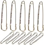 PERSELOSO 12pcs Rhinestone Safety Delicate Clothes Fixing Clips for Crafts Quilting Projects and Accessories Safety Pin Brooches for Elegant Style