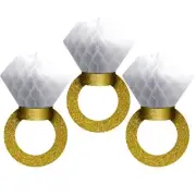 WEDDING AND ENGAGEMENT HONEYCOMB RINGS (3) ~ Party Supplies Hanging Decorations