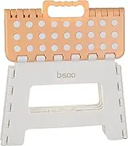 Folding Step Stool - Small Step Stool for Toddler Kids & Adults- 9 Inches - Foldable Stool - Cute Designs - Portable Non-Slip & Up to 265 lbs - One Flip Opening - For Bathroom & Bedroom (Honey)
