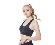 Women's Crisscross Back Sports Bras Workout Top Light Support Yoga Bra - BLACK