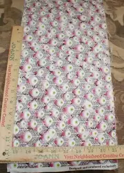 Stylized Peacock Feather Cotton Fabric TWO 9 x 20" Sewing Craft Fast Shipping