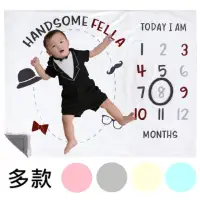 在飛比找momo購物網優惠-【Hudson Baby】雙層寶寶成長紀錄日期毯(滿月月份攝