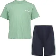 [inhzoy] Boys Sports Set Moisture-Wicking T-Shirt and Shorts Outfit Soccer Basketball Workout Activewear