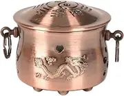 Box Moxibustion Pot Moxibustion Burner Tool Moxibustion Can Scraping Moxa Burner Moxa Supply Moxibustion Supply Massaging Accessory Massaging Pot Aluminum Imitation Antique Copper BEBEMOKO