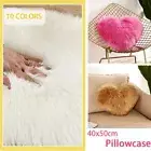 For Sofa Heart Shaped Throw Pillow Pillowcase Plush Pillowslip Shaggy Pillow