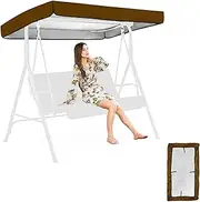 Swing Chair Canopy Replacement, Waterproof Swing Canopy Top Cover,2 or 3 Seater Universal UV Protection Replacement Canopy for Garden Swing Patio Hammock Cover