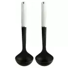 2PK Kitchen Aid Classic 30cm Kitchen Soup Ladle Nylon Cooking Utensil White/BLK