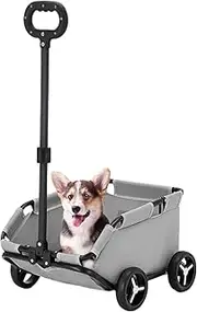 Dog Stroller, Pet Rolling Carrier, Carrier, Rolling Pet Travel Carrier, Cat Carrier with Wheels, 4 Wheels Lightweight Folding Trolley Versatile Pet Transportation for Travelling Walking