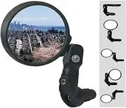 Hafny Multi-Adjustable Bar End Bike Mirror, HD Safe Blast-Resistance Glass Cycling Mirror, E-bike Mirror, Bicycle Rearview Mirror, HF-M952B-FR08 (Anti-glare Blue Glass) (Anti-glare Blue Glass)