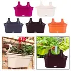 Balcony Railing Planter Flowerpot with Drainage Hole Ornament, Fence Planter