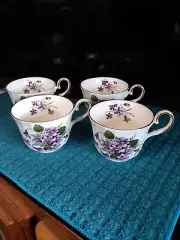 Royal Albert Bone China England Sweet Violets 4 tea cups